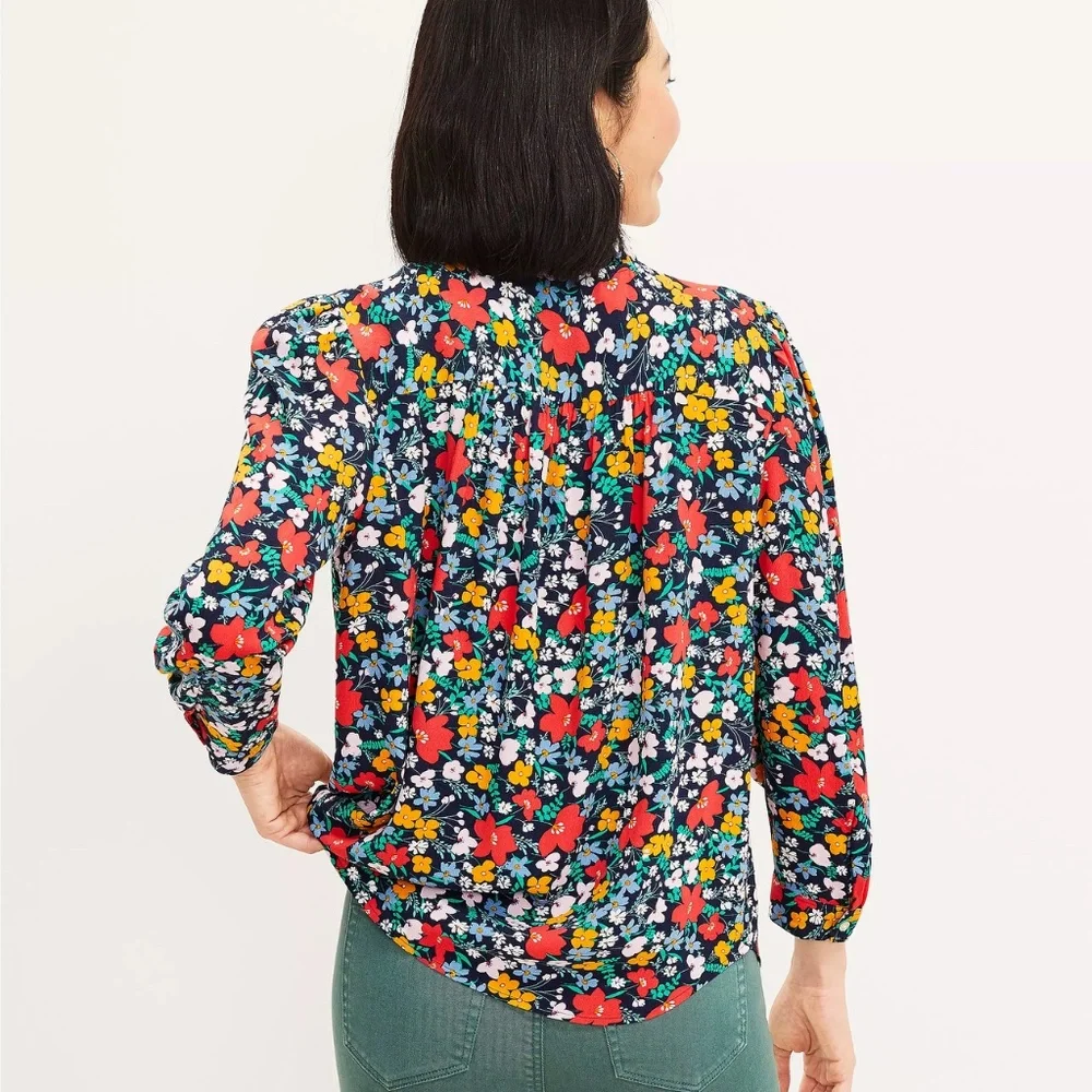 Loft Women's Floral Blouse Size L - Picture 11 of 14